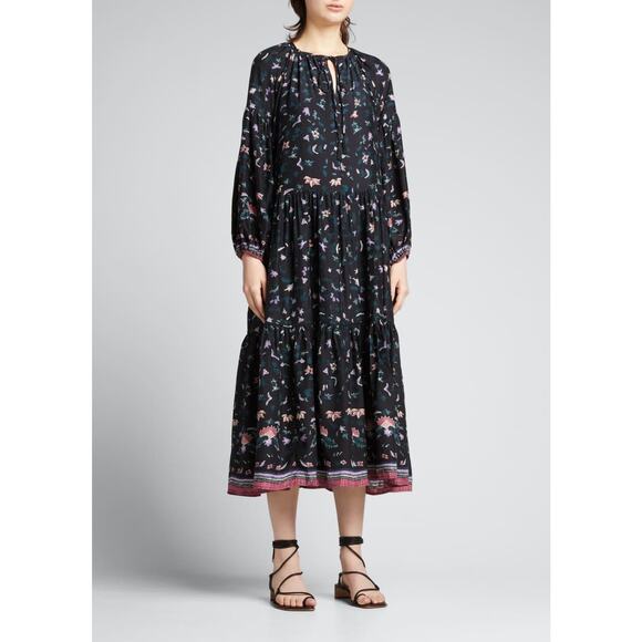 Natalie Martin Dresses & Skirts - Revolve Natalie Martin Black Purple 100% Silk Briana Lotus Maxi Dress Size Small